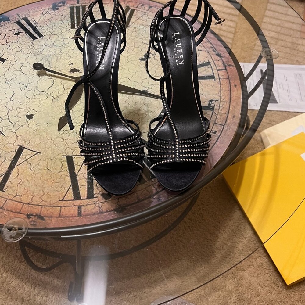 Ralph Lauren Satin Rhinestone Dress Shoe